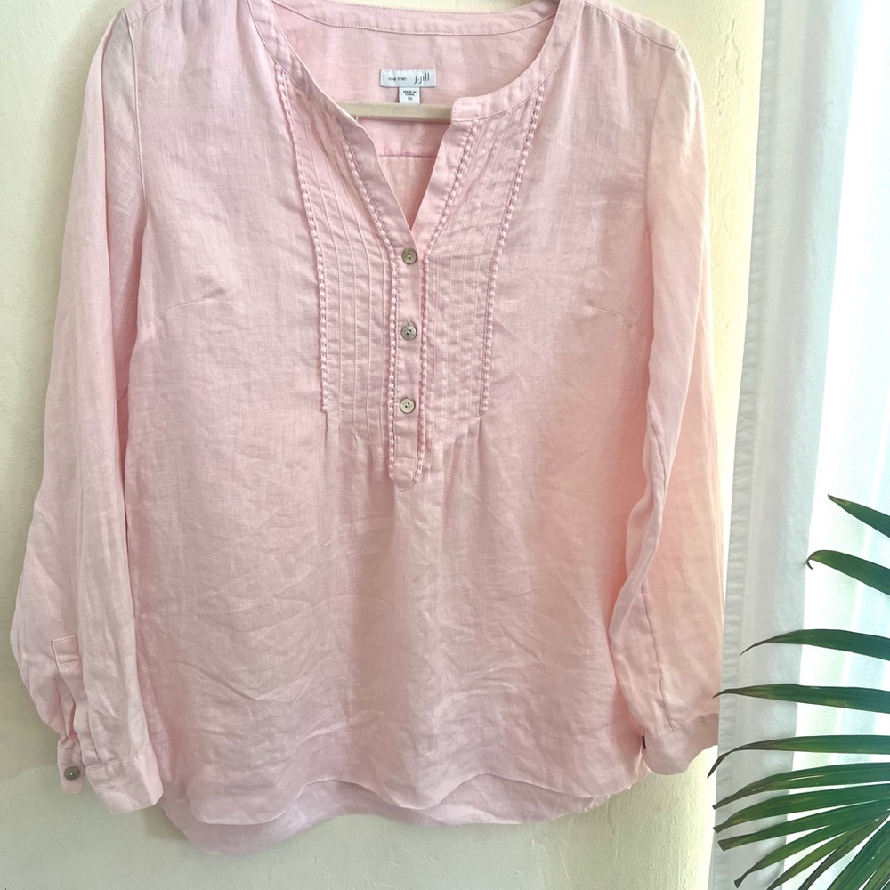 J Jill Linen Beach Blouse Size XS